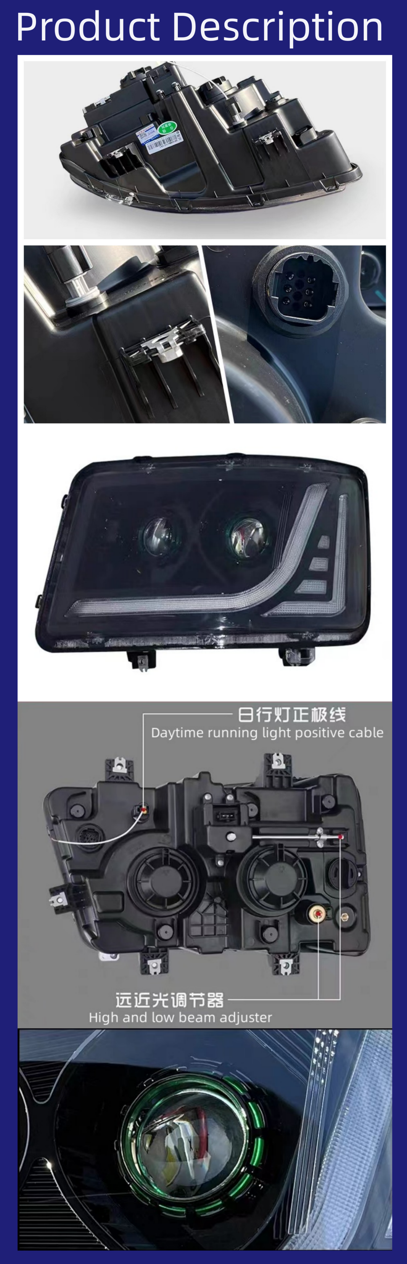 Full LED Headlight Blub for Heavy Duty Truck Mb 4141 3341 2644 Other Truck Lights Parts