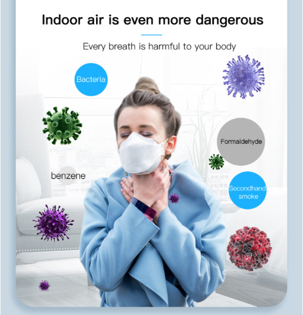 50mA 700mAh Wearable Air Purifier Necklace 1W Negative Ion Air Purifier