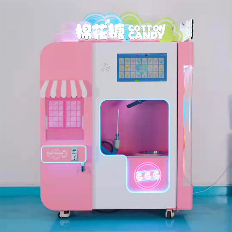 Full Automated Cant Cotton Vendon Machine Commercial Vending Candy Cotton Machine