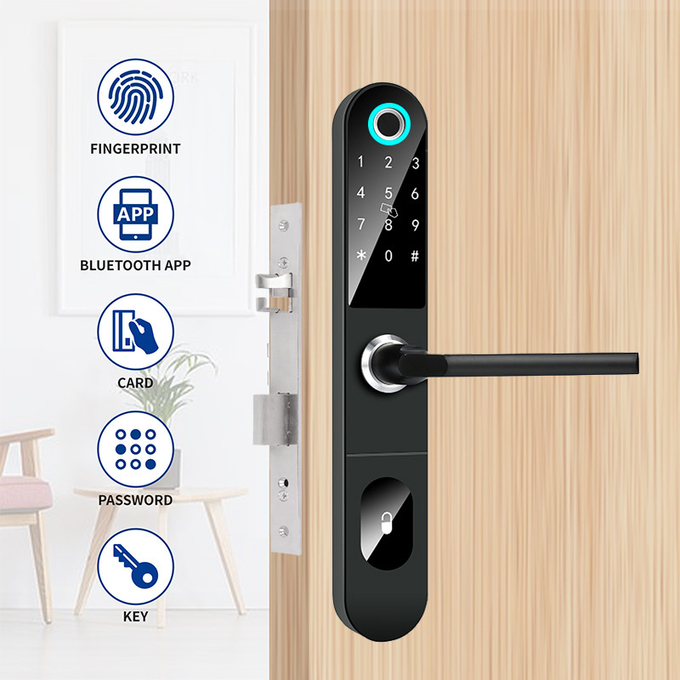 Silm Body Aluminum Alloy Smart Biometric Fingerprint Door Lock for Home