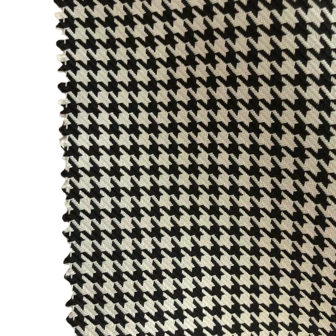 Houndstooth Polyester Yarn Dyed Check Plaid Fabric 100% Polyester for School Uniform