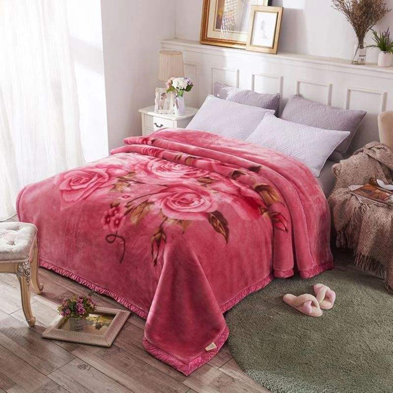 2-3KG Warm Soft Comfortable Korean Double Player Raschel Blanket with Warmth Function