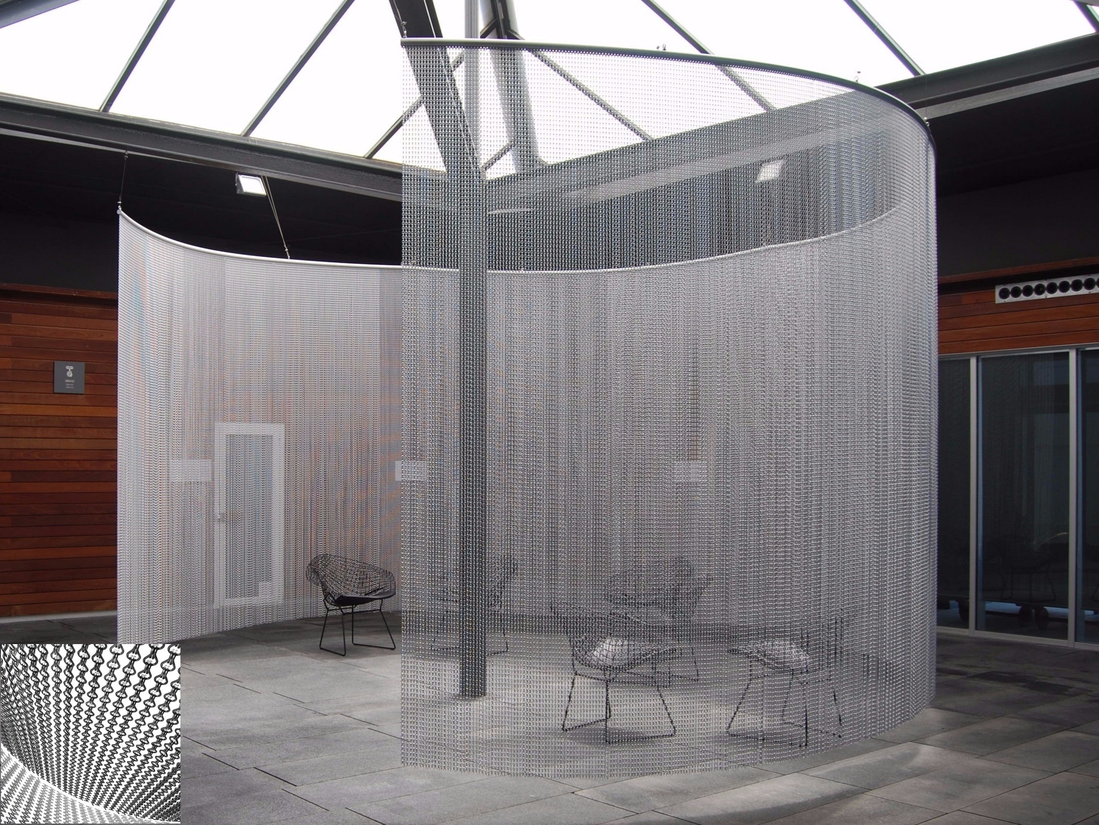 Wall Interior Partition Metal Mesh Curtain 1mm-100mm Lightweight Fireproof