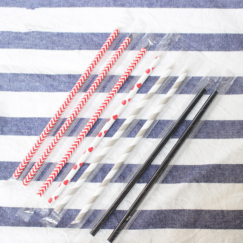 Individual Packing Biodegradable Paper Straws , Paper Bubble Tea Straws