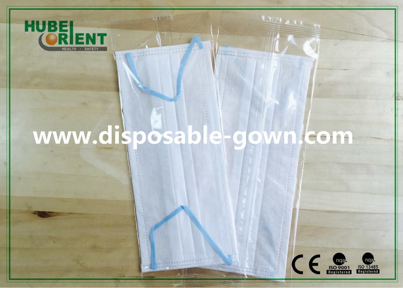White TET PE odorless Disposable Face Mask , PU Band Ear Loop