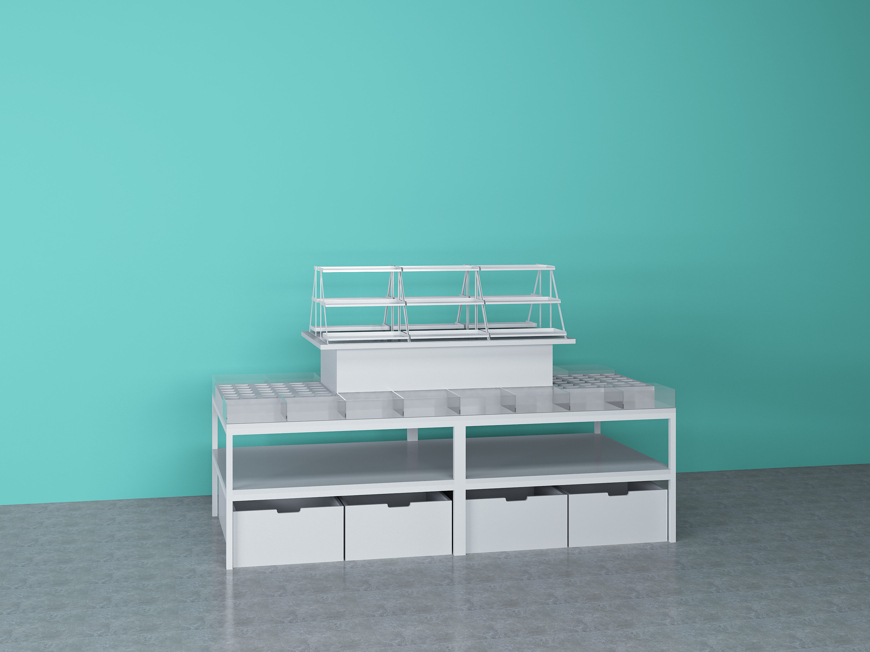 Steel Material Gondola Store Shelving L2500×W660×H1500mm Size