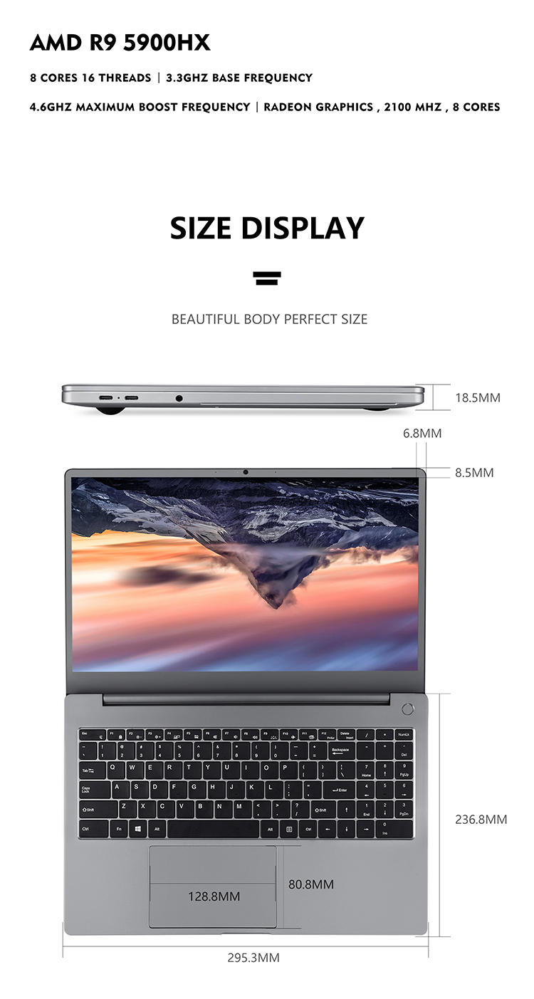 4800mAh Battery AMD Graphics Card Oem Gddr4 Ssd 15.6 Inch Laptop Notebook Pc For Home And Business Lcd