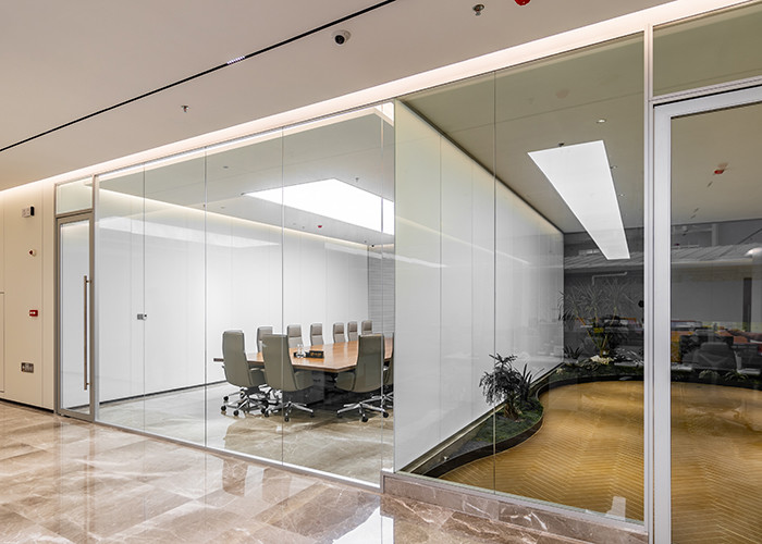 single glass partition wall 25mm series best price full view froested glass partition wall with top/bottom/side channels