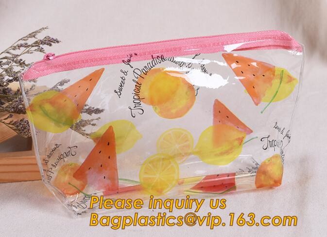 Plastic Bag OEM Custom PVC Loop Handle Image Printed Plastic Shopping Bag,Promotional Clear Waterproof Plastic Cosmetic