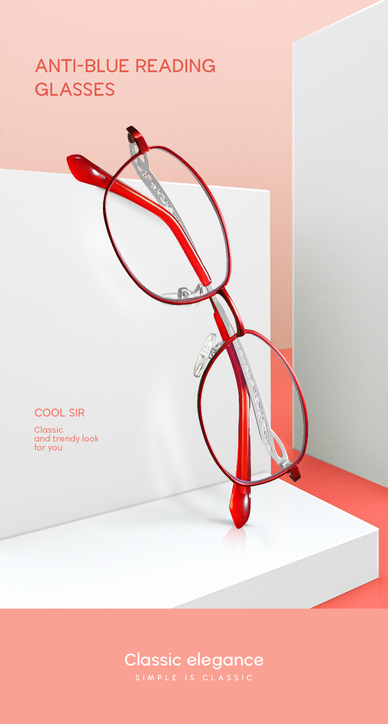 Colorful Full Frame Reading Glasses Cute Readers For Women Anti Blue Light