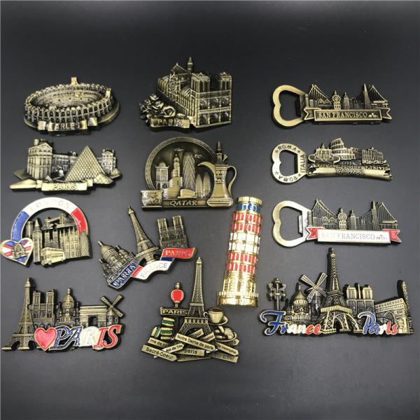 Custom fridge magnet souvenir Britain Italy Rome France Qatar USA 3D metal