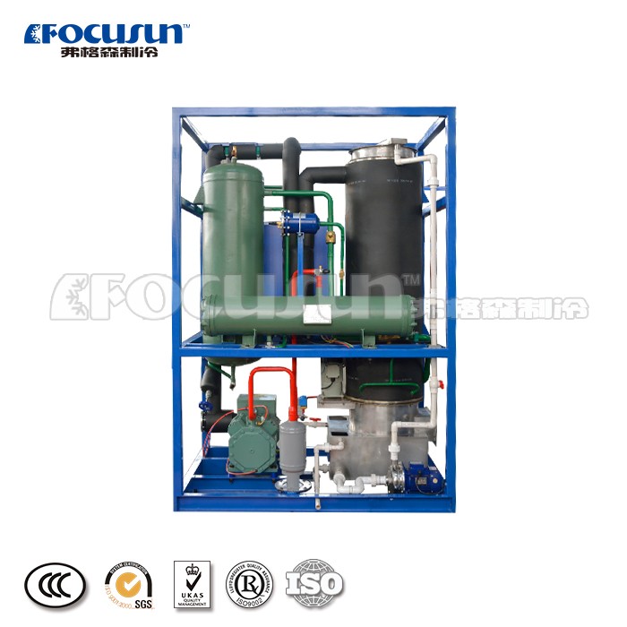 Customized size 5 ton/day ice tube making machine with PLC control and precise ice