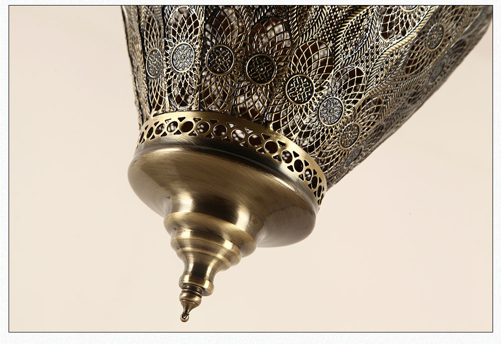 Metal Hollow Hanging Light Morocco Exotic Pendant Light for Turkish Southeast Asia Cloth Shop Light(WH-DC-20)
