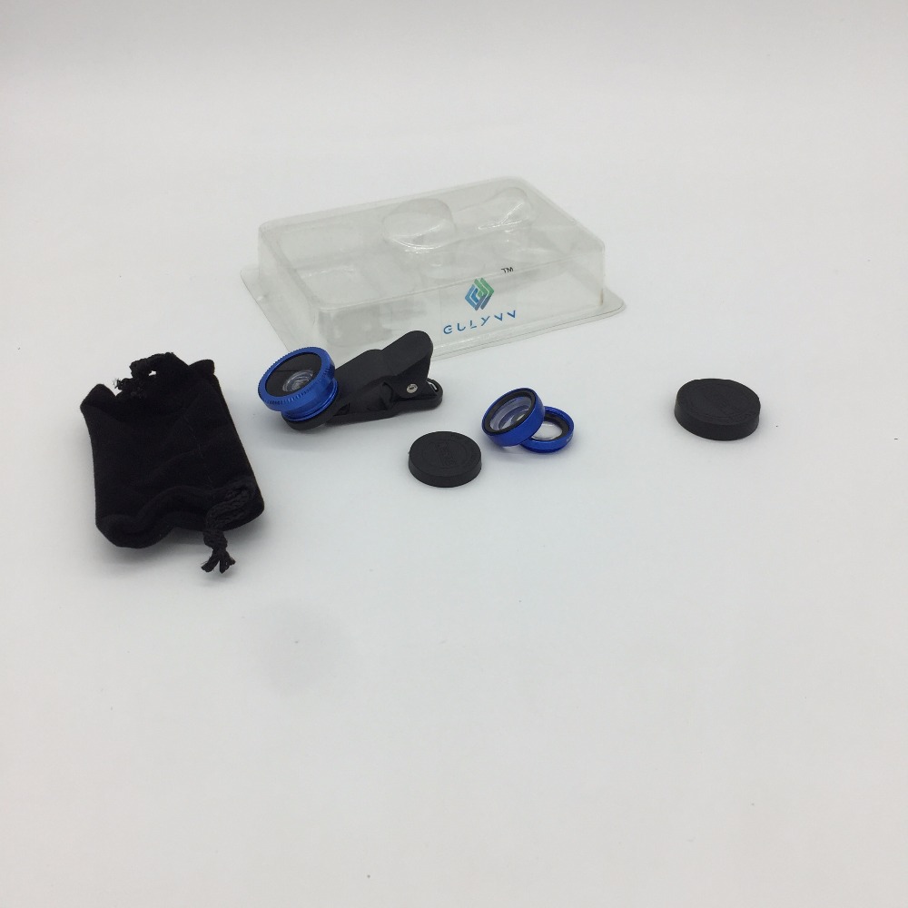 Universal clip on phone 3in1 lenses for Moblie Smart Phones 3 in 1 FishEye Wide Angle Macro Lens For iPhone For XIAO MI
