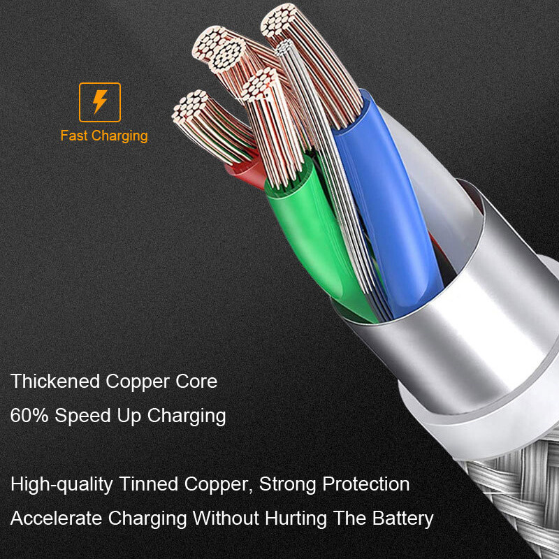 18W 20W Type C To Lightning Cable Nylon Braided Mobile Data Cable