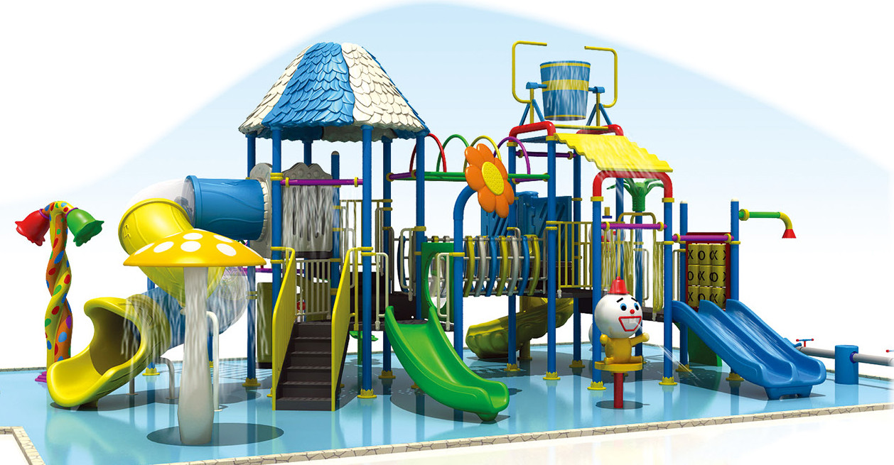 spray park equipment, kids water play equipment, water slide equipment