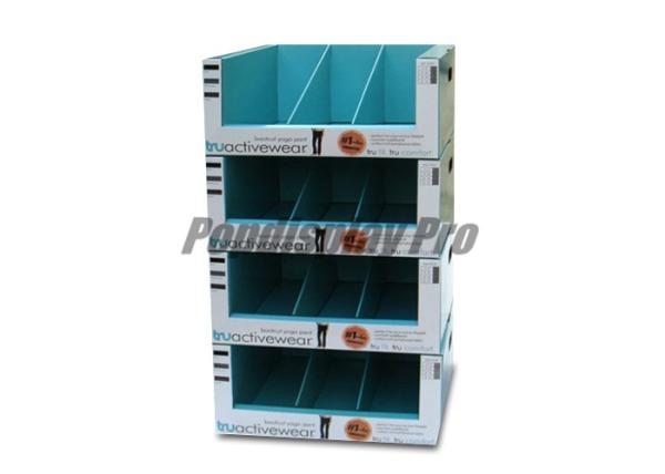Structural Recycling Cardboard Pallet Display , 4 Stacked Tray Quarter Pallet