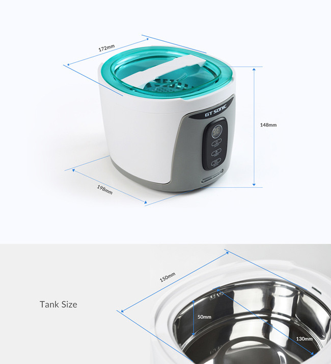 750ml Volume Industrial Ultrasonic Parts Cleaner Sterilizer Machine 0-8 Min Timer