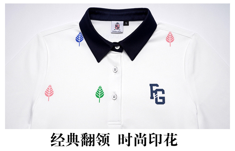 Autumn Golf Shirt Long-Sleeved Sports T Shirt Casual Printed Polo for Women