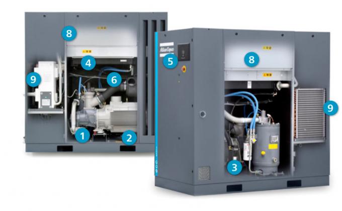 Aluminum Alloy GA 90 Atlas Copco 50Hz With SIL Smart Inlet Lock System 0