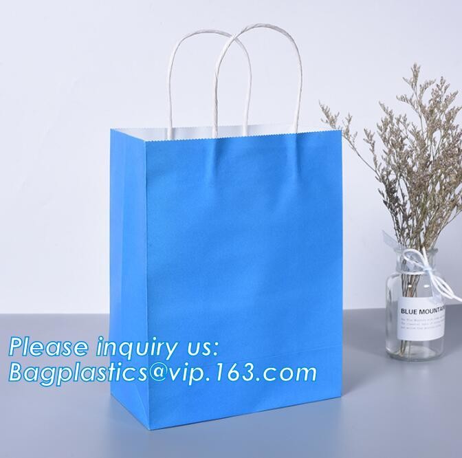 Customized Red Printed Kraft Paper Shopping Bag with Ribbon Handles and Bowknot,Kraft Paper Shopping Bag with Kinds off
