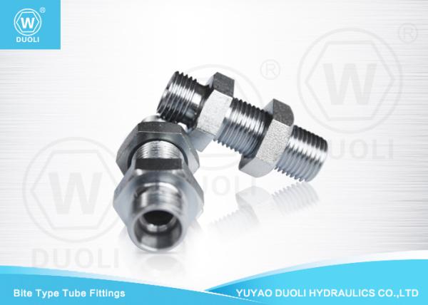 Steel 24 Degree H.T. Hydraulic Bulkhead Union Bite Type High Pressure Tube