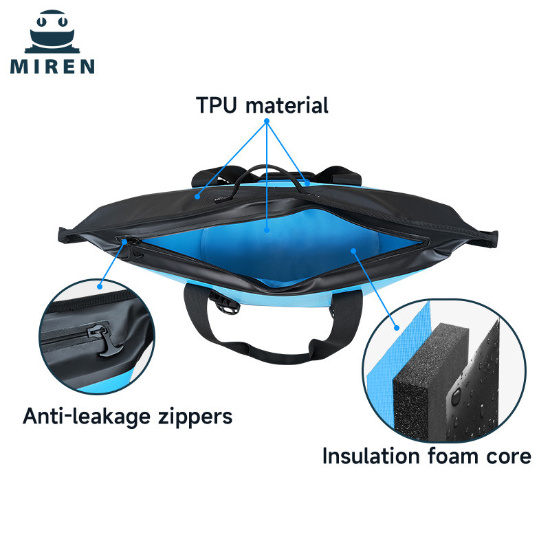 Customisable 30L Blue Leak-Proof Insulated Soft Cooler Bag For Outdoor Picnics
