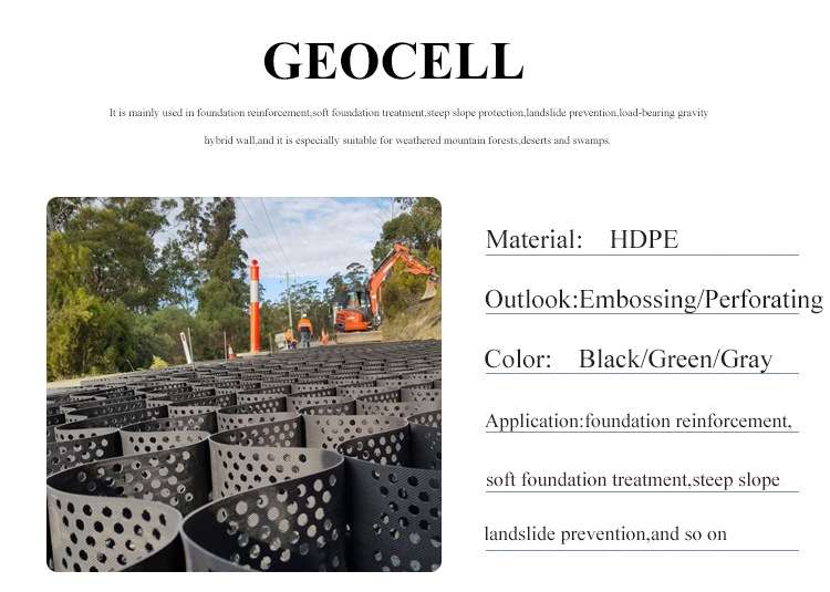 Green Geocell Gravel Grid for Parking Lot Soil Stabilization and Driveway Construction