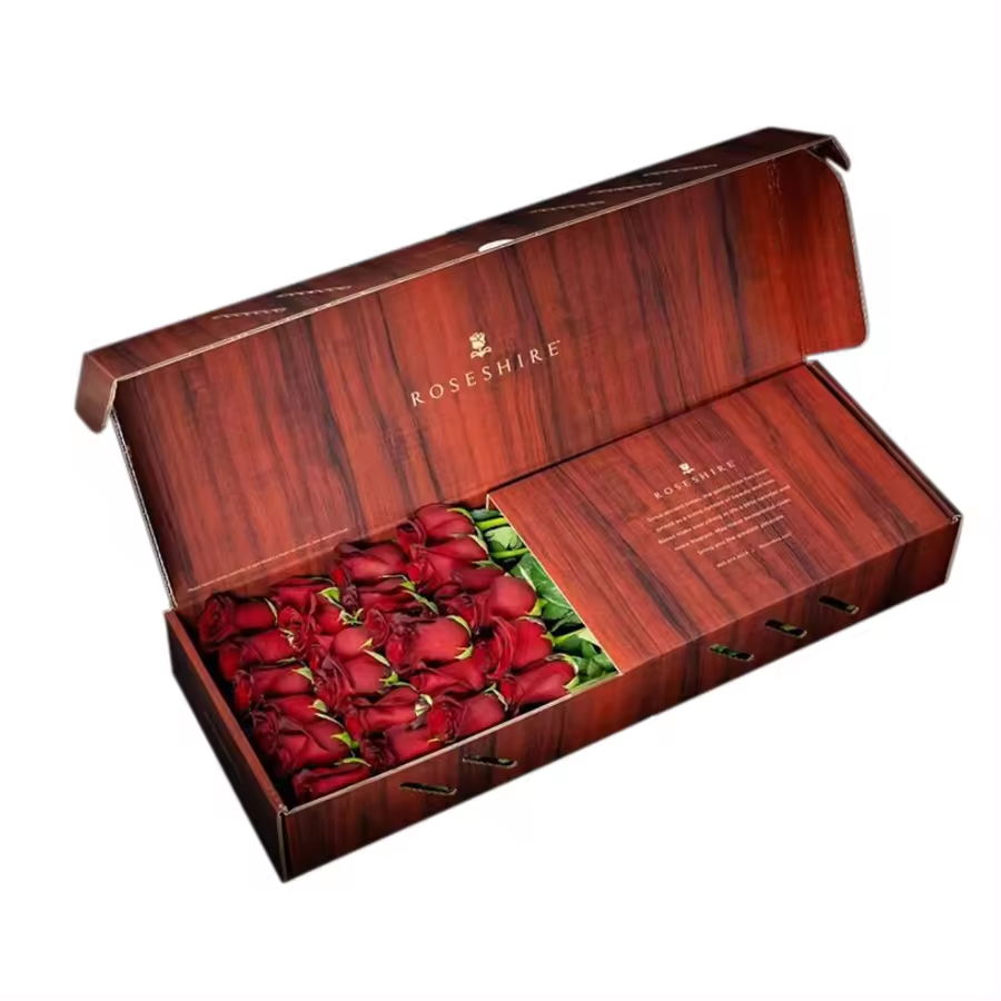 Customized Corrugated Flower Bouquet Shipping Box High Capacity With Morden Design