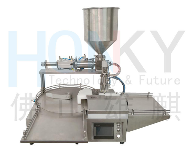 Cosmetic Cream Desktop Filling Machine With Ceramic Rotary Valve Piston Pump
