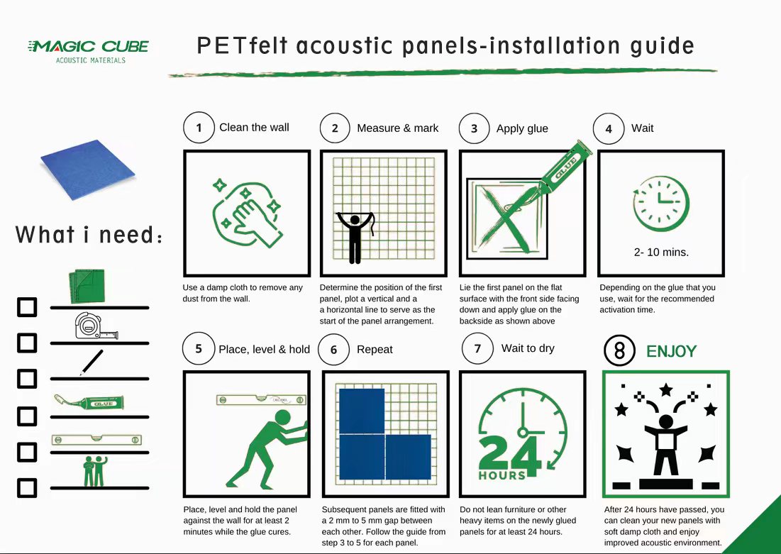 Indoor Decorative Soundproof Wall Panel Pet Felt 100% Polyester Fiber Acoustic Panel For Meerting Room