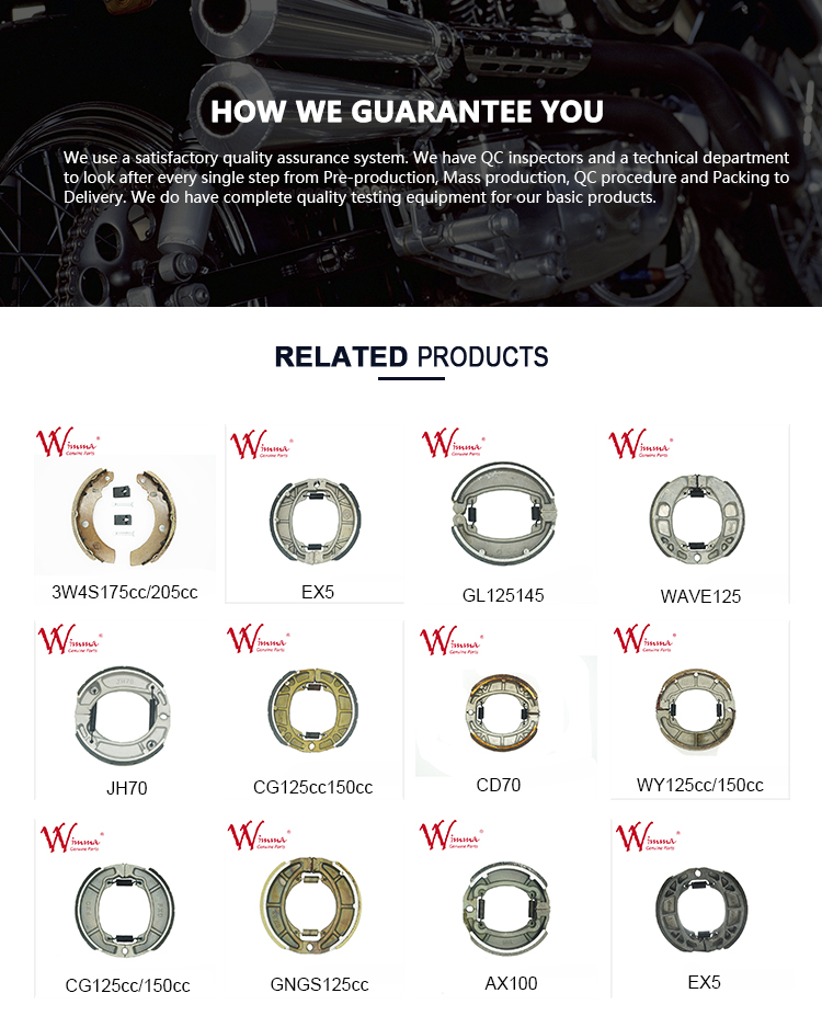 Brake Shoes Brake block Motorcycle Brake Parts WAVE125 Semi Metallic For Motorcycle Deceleration