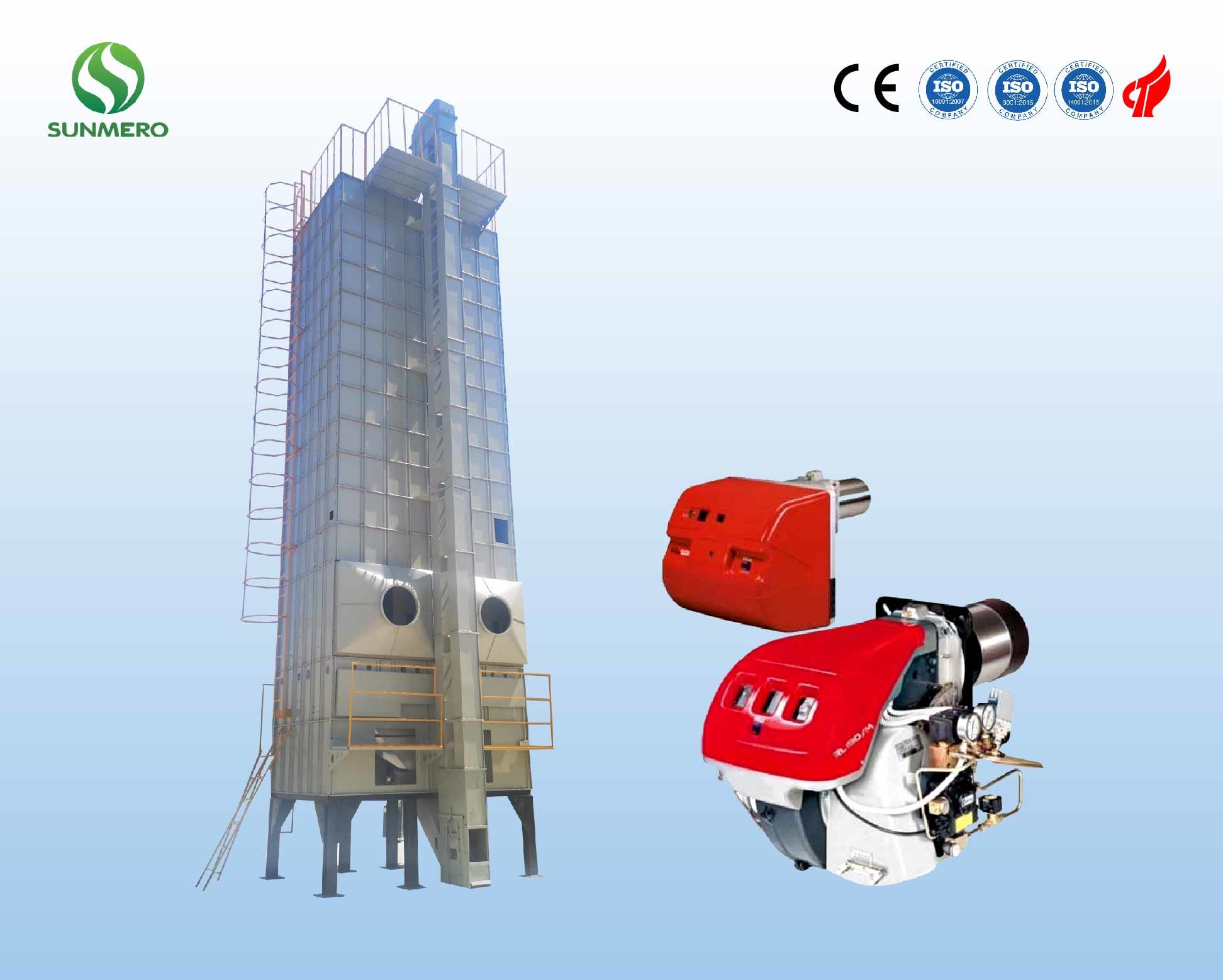 1450rpm Tower Type Grain Dryer Machine Horizontal For Cereal