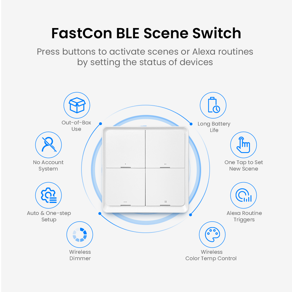 Bluetooth Smart 4 Gang Light Switch LED Light Spare Parts Touch Control