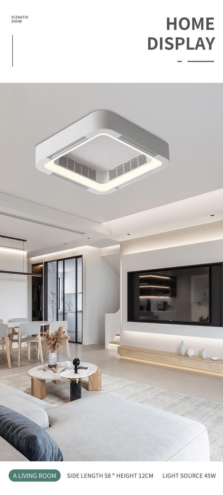 No leaf ceiling fan lamp household bedroom living room invisible air conditioner electric fan ceiling fan lamp