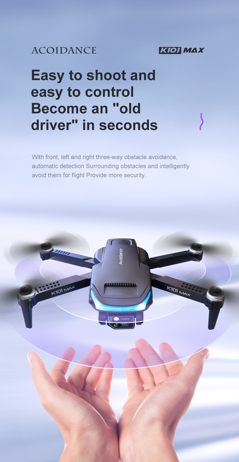 Long Distance Gps Drone Wifi Obstacle Avoidance Drone Toys For Kids Charging time 1 hour K101 Max Drone With Camera 4k