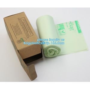 China Eco friendly biodegradable plastic compostable garbage bags on roll, Compostable Disposable Colored Plastic Garbage Bag on sale