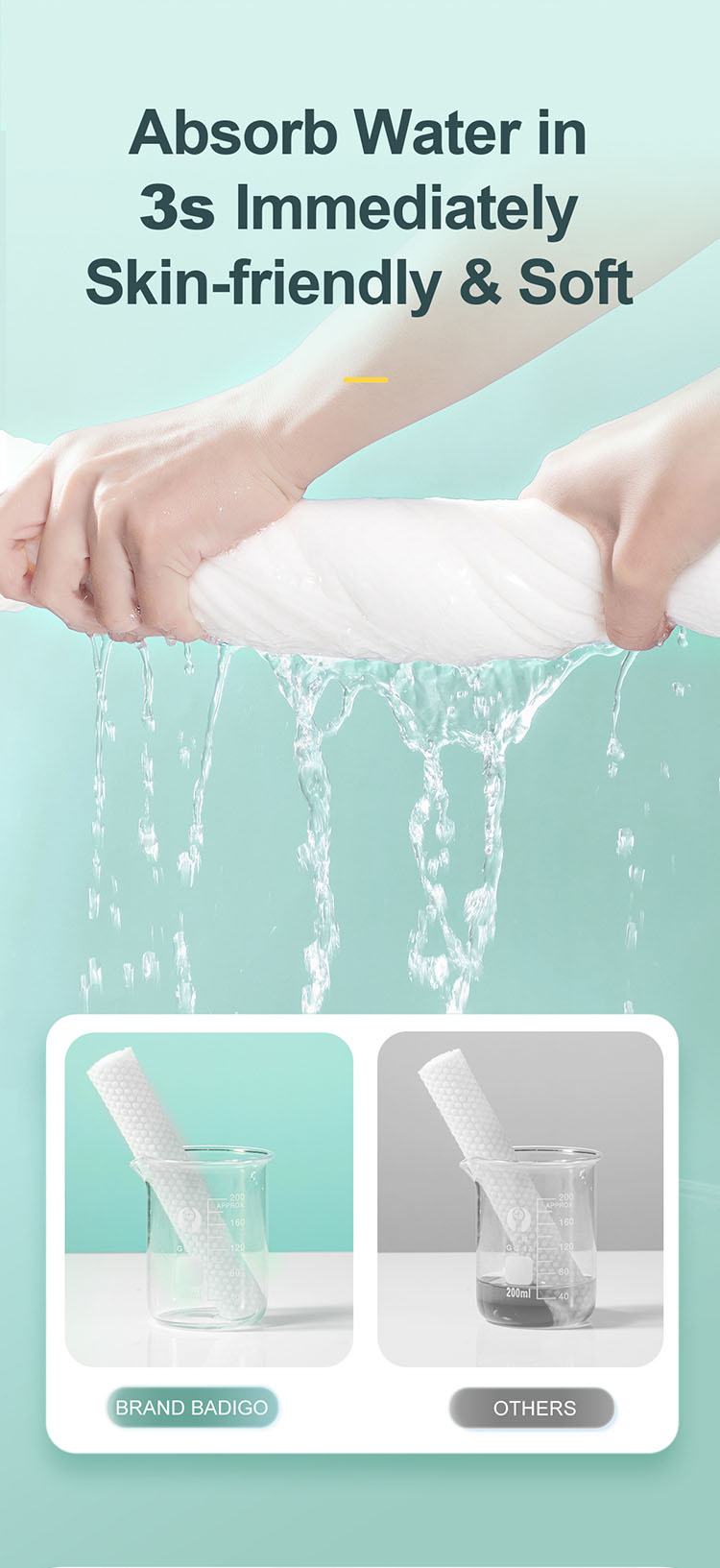 Non-Woven Fabric Disposable Compressed Towel for Travel Large Size Bath Cotton Tablet