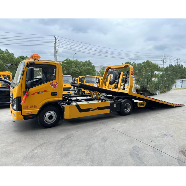 Customized 4X2 JAC 8 Tons Tow Trucks Wrecker Truck With Tail Folding Flat Bed Truck for Road Rescue