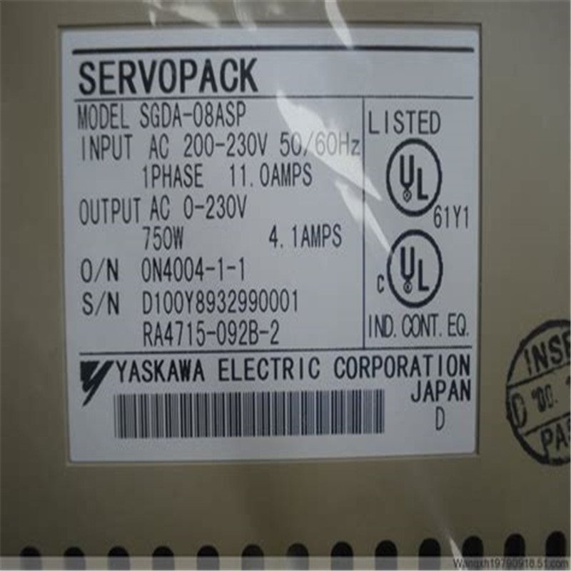 Yaskawa 750W ServoPack Servo Drive 200-230VAC 1Phase 11A SGDA-08ASP