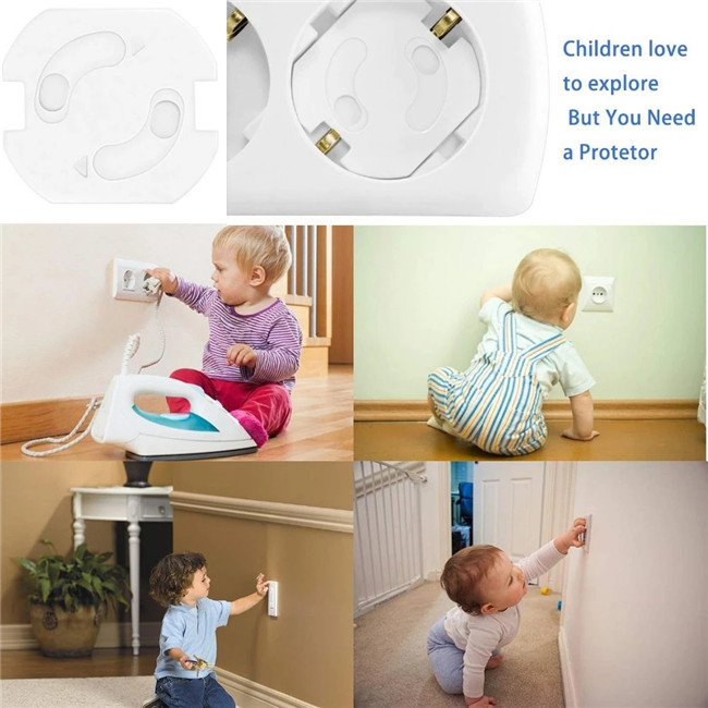 Household EU Type Child Safety Socket Covers , Plastic Outlet Safety Covers