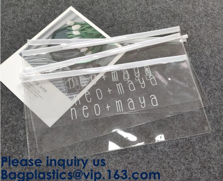 Pouch Slider Plastic Zipper Folder PVC Clear Cosmetic Bag Pencil Pen Packaging Bag,Pvc k Bag For File And Document