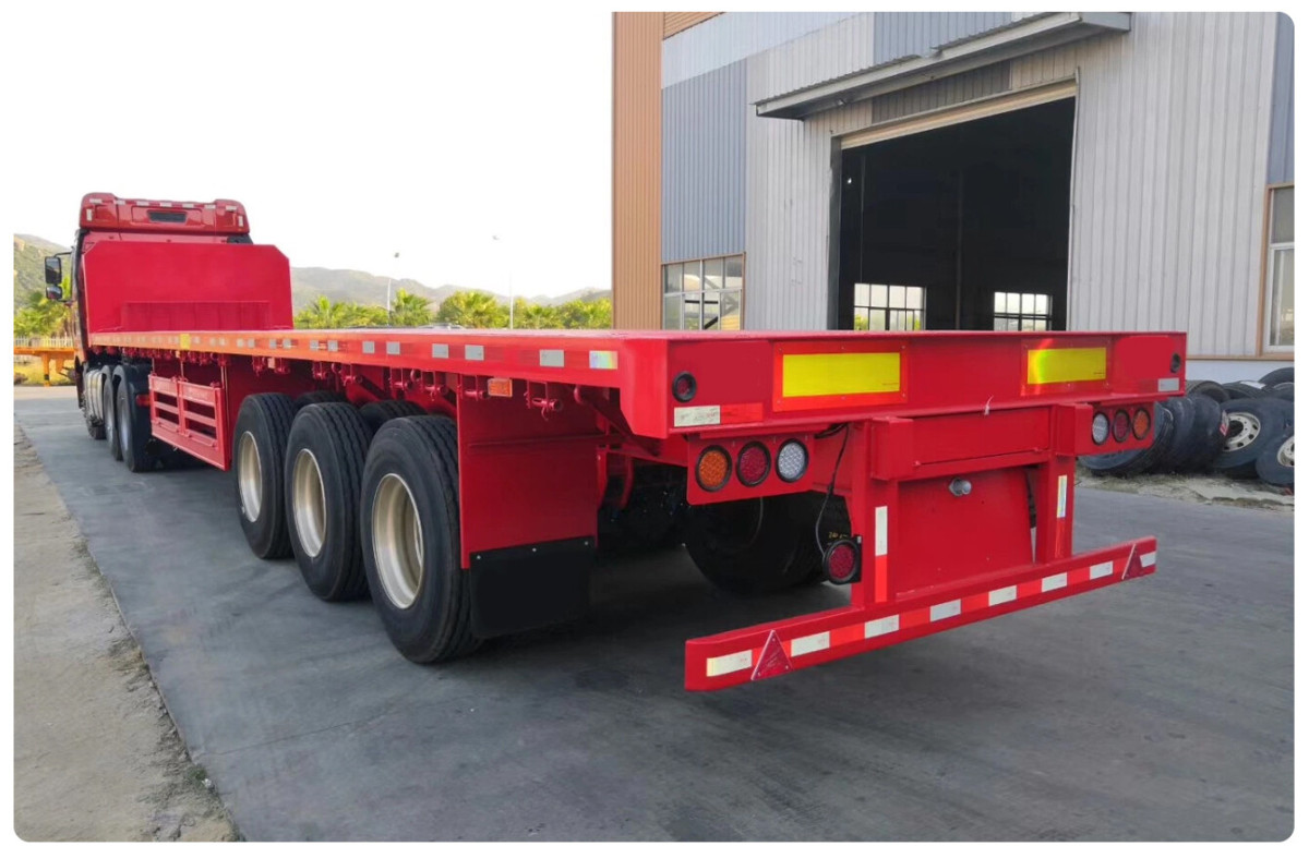 Customized 1240*2480*1600mm 3 axles 60T carry 20ft\40ft container bagged cement and the other kind of bulk cargo Flatbed Trailer