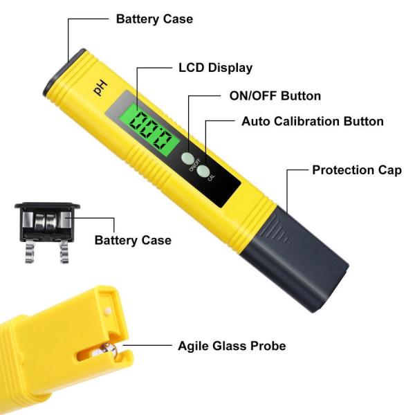 Battery Life Over 500 Hours Water Hardness pH Meter TDS Tester Pen with