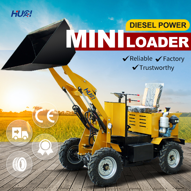 CE EPA Backhoe Battery 4 Wheel Drive Small Electric Loaders with Electric Start