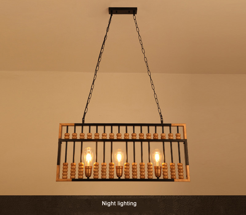 Industrial Vintage Loft Wood Abacus Chandelier Restaurant Coffee Shop Bar Creativity Boat lamp(WH-VP-239)