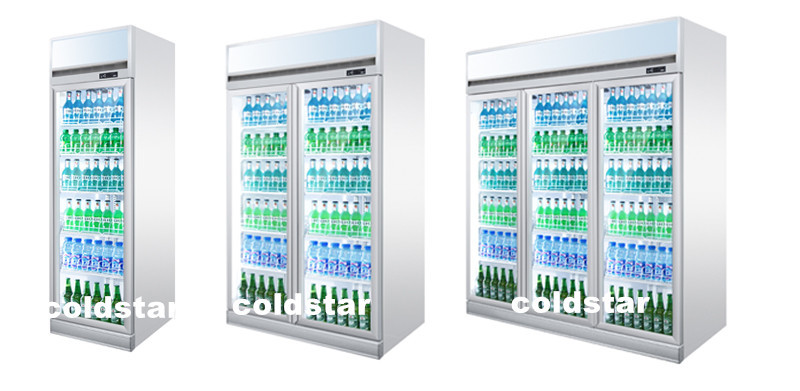 Supermarket Equipment Air Cooling Display Glass Door Cooler Fridge Refrigerator