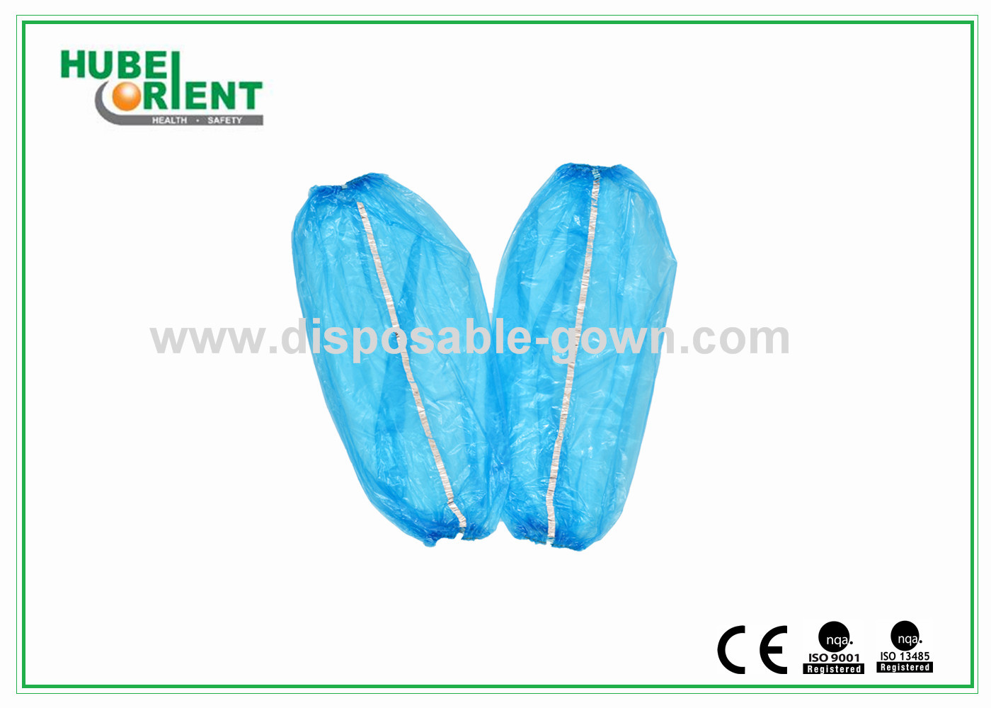 Food Industry Disposable Plastic Arm Sleeves with Tacking Thread