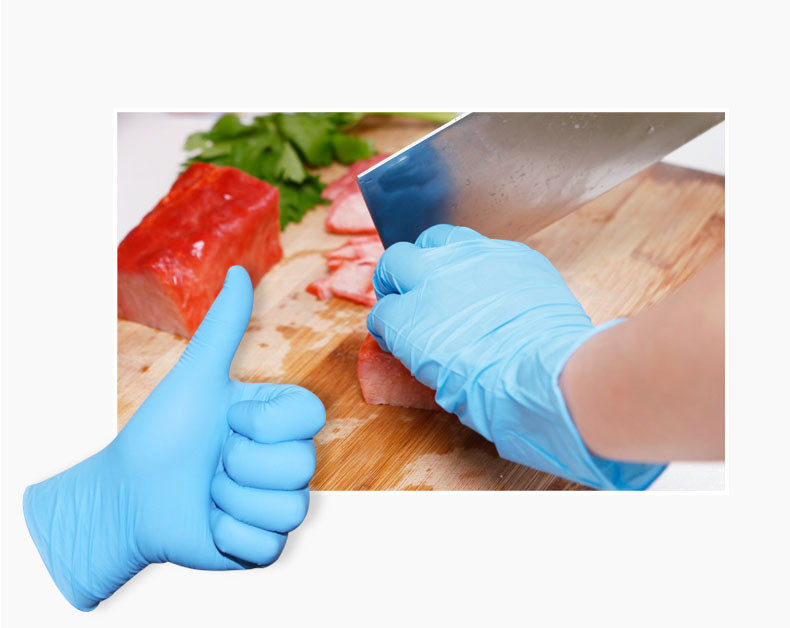 Blue nitrile disposable gloves powder free latex free with CE and ISO certificates