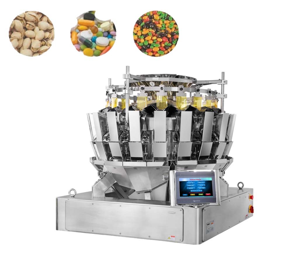 Weighing And Packing System For Snacks/Puffed Food/Pet Food 1.6L/2.5L Hopper 20 Heads Multi-Head Weigher